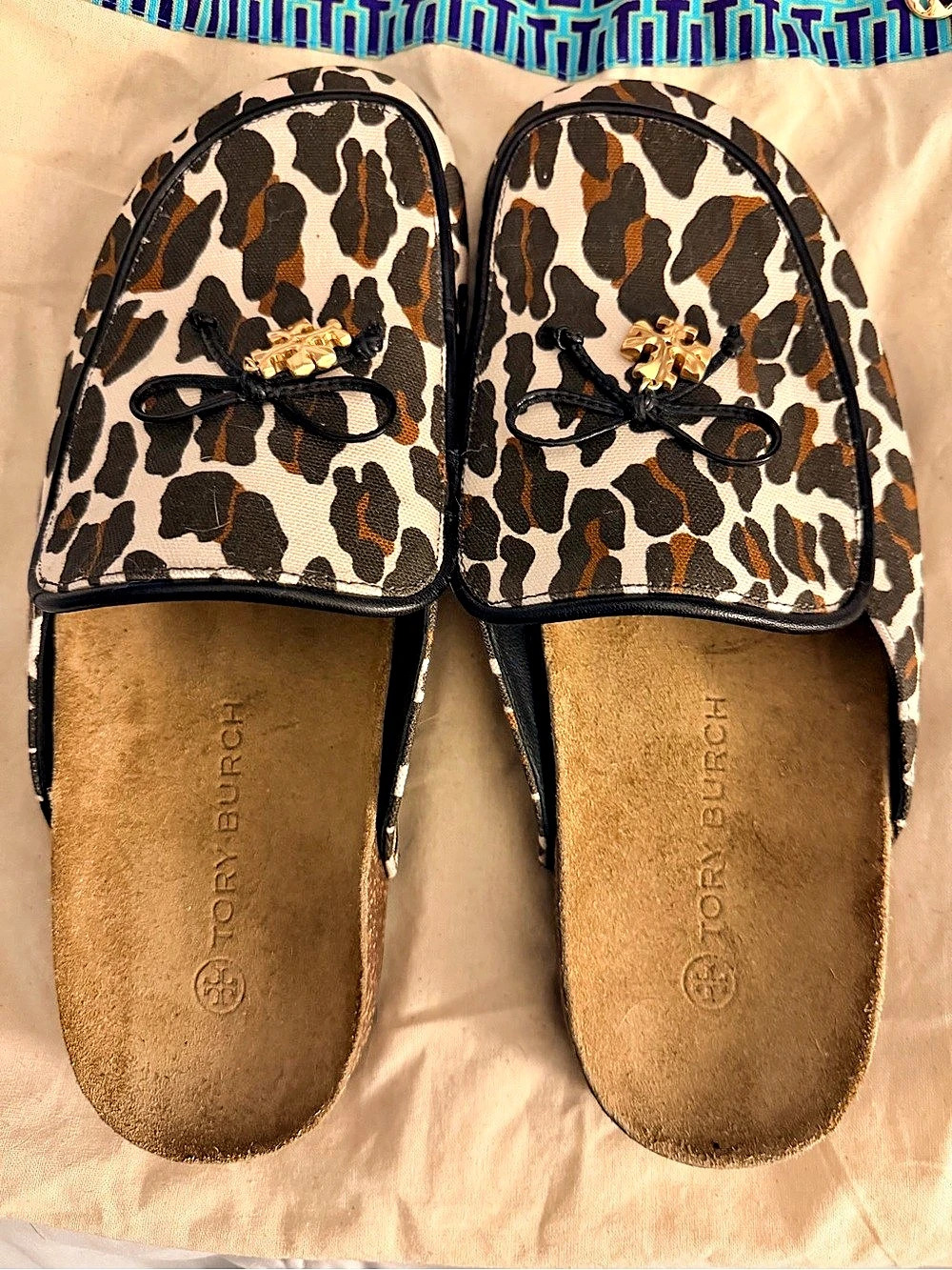 Tory Burch Tory Charm Mule Leopard Print Sandals US 10
